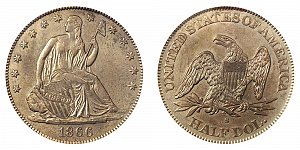 <b>1866-S Seated Liberty Half Dollar