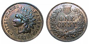 <b>1870 Indian Head Cent Penny: Bold N