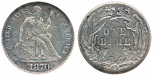 <b>1870-S Seated Liberty Dime