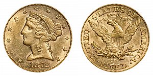 <b>1872-CC Coronet Head Gold $5 Half Eagle