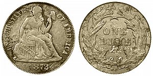 <b>1872-CC Seated Liberty Dime