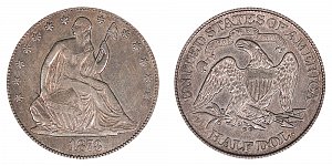 <b>1873-CC Seated Liberty Half Dollar: No Arrows