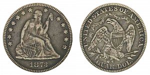 <b>1873-CC Seated Liberty Quarter