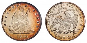 <b>1873 Seated Liberty Quarter: Closed 3