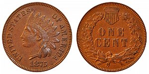 <b>1875 Indian Head Cent Penny