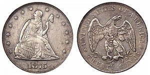 <b>1875-S  Twenty Cent Piece