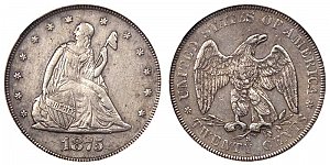 <b>1875-S  Twenty Cent Piece