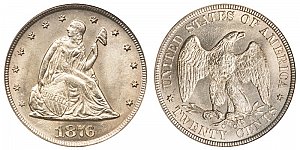 <b>1876-CC  Twenty Cent Piece
