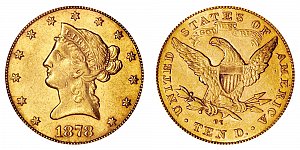 <b>1878-CC Coronet Head Gold $10 Eagle