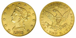 <b>1879-CC Coronet Head Gold $10 Eagle