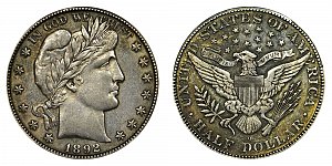 <b>1892-O Barber Half Dollar: Micro O