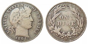 <b>1894-O Barber Dime