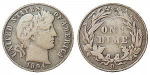 <b>1894-O Barber Dime