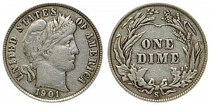 <b>1901-S Barber Dime