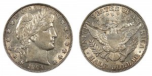 <b>1904-S Barber Half Dollar