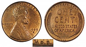 <b>1909-S Lincoln Wheat Cent Penny: VDB