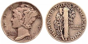 <b>1921-D Mercury Dime