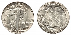 <b>1921-D Walking Liberty Half Dollar