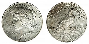 <b>1922 Peace Silver Dollar: High Relief