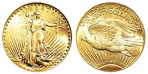 <b>1930-S Saint Gaudens Gold $20 Double Eagle