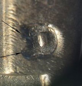 <b>1949-D Jefferson Nickel: D Over S