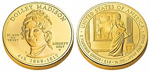 2007 Dolley Madison First Spouse Gold Coin