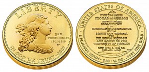 2007 Thomas Jefferson's Liberty First Spouse Gold Coin