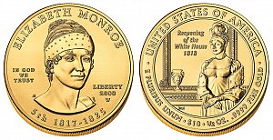 2008 Elizabeth Monroe First Spouse Gold Coin