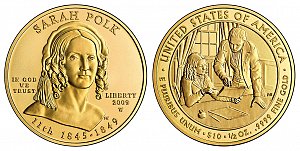 2009 Sarah Polk First Spouse Gold Coin