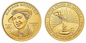 2014 Eleanor Roosevelt First Spouse Gold Coin