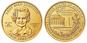 2015 Lady Bird Johnson First Spouse Gold Coin