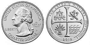 2019 San Antonio Missions National Historical Park Quarter Design - Texas