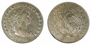 <b>1795 Draped Bust Silver Dollar: Off Centered Bust