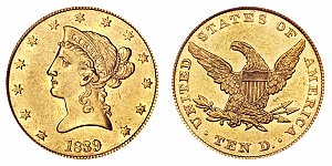 <b>1839 Coronet Head Gold $10 Eagle: Small Letters - Type of 1840