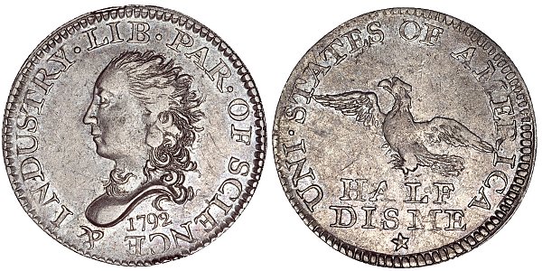 1792 Silver Half Disme