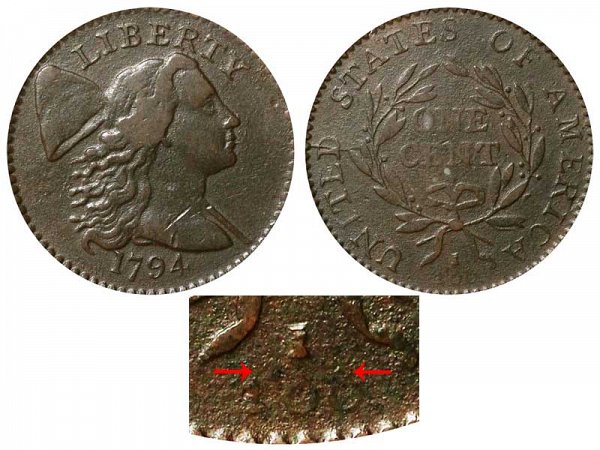 1794 Liberty Cap Large Cent Penny - No Fraction Bar 