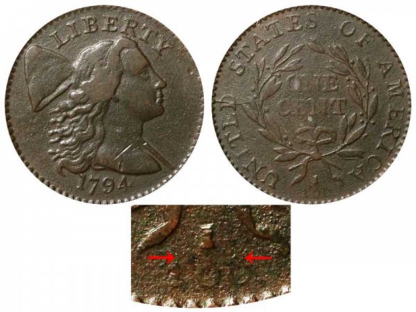 1794 No Fraction Bar Liberty Cap Large Cent