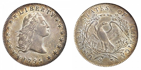 1795 Flowing Hair Silver Dollar - 3 Leaves 