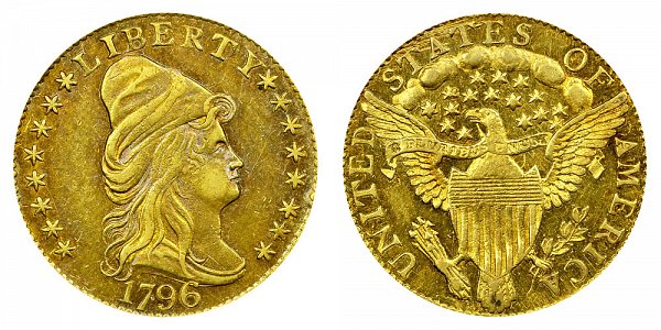 1796 Turban Head $2.50 Gold Quarter Eagle - With Stars - 2 1/2 Dollars 