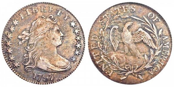 1797 Draped Bust Dime - 13 Stars 