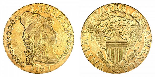 1797 15 Stars Large Eagle - Turban Head $5 Gold Half Eagle - Five Dollars 