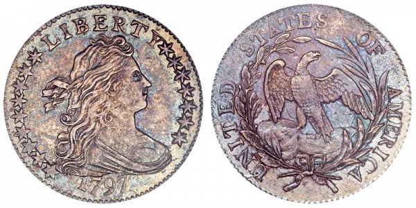 1797 Draped Bust Dime - 16 Stars 