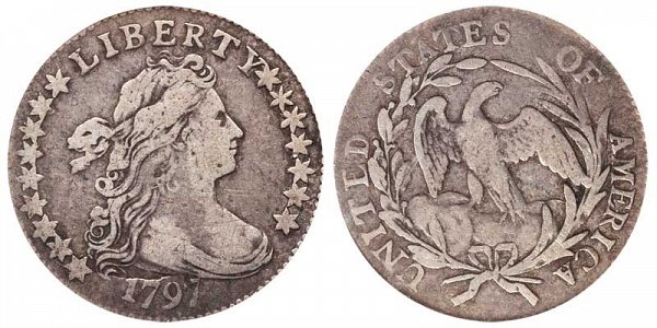 1797 Draped Bust Half Dime - 16 Stars 