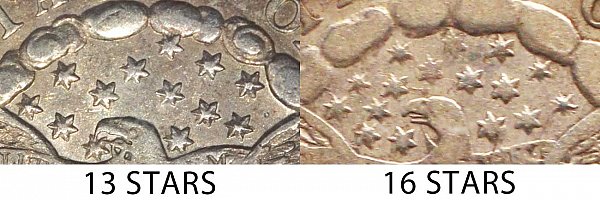 1798/7 Draped Bust Dime - 13 Stars vs 16 Stars 