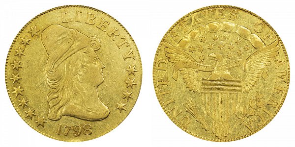 1798/7 9x4 Stars - Turban Head $10 Gold Eagle - Ten Dollars 