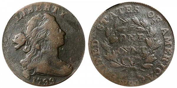 1799 Draped Bust Large Cent Penny - Normal Date 