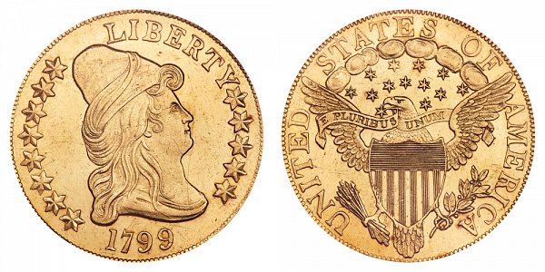 1799 Large Stars - Turban Head $10 Gold Eagle - Ten Dollars 