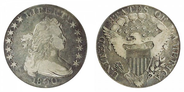 1800 Draped Bust Silver Dollar - Dotted Date 