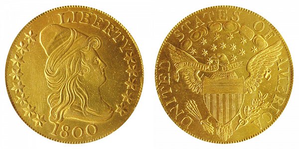 1800 Turban Head $10 Gold Eagle - Ten Dollars 