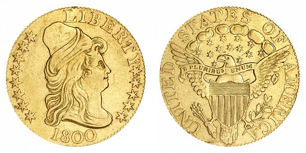 1800 Turban Head $5 Gold Half Eagle - Five Dollars 